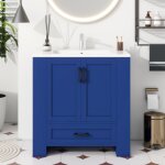 Meuble de salle de bain sur pied, 76 x 46 x 78. 5cm, meuble sous vasque, finition, tagres  double ...