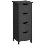 Meuble de salle de bain sur pieds placard de rangement avec 4 tiroirs commode 30 x 30 x 82 cm pour salon ...