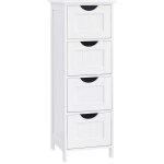 Meuble de salle de bain sur pieds meuble de rangement avec 4 tiroirs 30 x 30 x 82 cm pour salon cuisine ...