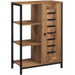 Meuble de salle de bain sur pied, meuble de rangement, design industriel, structure en acier, 3 tagres ...