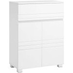 Meuble de salle de bain sur pied meuble de rangement avec tiroir armoire � double porte �tag�re r�glable ...