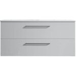 Mennza - meuble de salle de bain suspendu 100cm double classic blanc brillant - vasque en céramique Mennza - meuble de salle de bain suspendu 100cm double classic blanc brillant - vasque en céramique