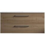 Mennza - meuble de salle de bain suspendu 100cm double classic bois clair - vasque en céramique Mennza - meuble de salle de bain suspendu 100cm double classic bois clair - vasque en céramique