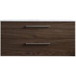 Mennza - meuble de salle de bain suspendu 100cm double classic bois foncé - vasque en céramique Mennza - meuble de salle de bain suspendu 100cm double classic bois foncé - vasque en céramique