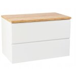 Meuble de salle de bain suspendu 100x50cm avec plan de toilette et vasque ronde blanche modus Meuble de salle de bain suspendu 100x50cm avec plan de toilette et vasque ronde blanche modus