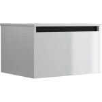 Meuble de salle de bain suspendu 60cm nice edge blanc brillant - vasque en céramique Meuble de salle de bain suspendu 60cm nice edge blanc brillant - vasque en céramique