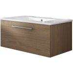 Meuble de salle de bain suspendu 80cm nice classic bois clair - vasque en cramique