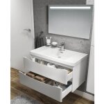 Webmarketpoint - meuble de salle de bain suspendu lesina blanc brillant 90x48x55