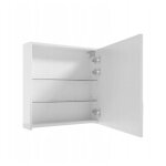 Meuble de salle de bain suspendu avec miroir, blanc, 60x60x13, 5 cm, salsa