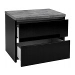 Meuble de salle de bain suspendu noir 60x50cm avec plateau modus