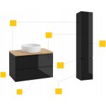 Meuble de salle de bain suspendu noir 60x50cm sans plan de toilette pour vasque modus