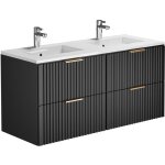 Meuble de salle de bain suspendu stri avec vasque  encastrer - noir - 120 cm - zevara
