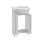 Meuble de salle de bain avec vasque 50 cm sur pied blanc diana
