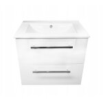 Meuble de salle de bain avec vasque 50 cm suspendue blanche à fermeture amortie pinia Meuble de salle de bain avec vasque 50 cm suspendue blanche à fermeture amortie pinia