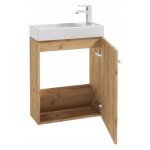 Meuble de salle de bain avec vasque 50x70cm suspendu en ch�ne artisanal small