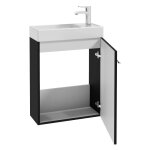 Meuble de salle de bain avec vasque 50x70cm suspendu noir small