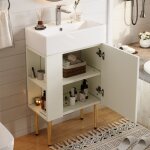 Meuble de salle de bain avec vasque 55 cm, meuble vasque, armoire de salle de bain, 55�31�91cm, mdf, ...