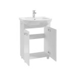Meuble de salle de bain avec vasque 85x60cm blanc sur pieds mila