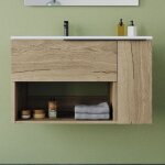 Meuble de salle de bain avec vasque dporte morena sans miroir - 80cm