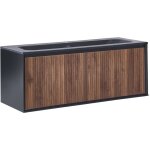 Meuble de salle de bain avec vasque mural en mdf 120 x 46 cm avec 1 tiroir marron fonc titicaca