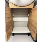 Meuble de salle de bain avec vasque sur pieds, ch�ne artisanal, 50 cm, mea