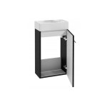 Meuble de salle de bain avec vasque suspendue noire 40x60 petit avec robinet chrom� allong�