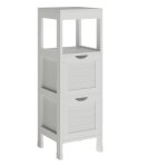 Meuble salle de bain vilda, blanc, 30x89cm avec 2 tiroirs, vicco