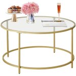 Meuble de salon en verre, table basse salon, cadre en acier, table basse ronde, table de salon, dor�