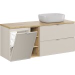 Petits - meubles - meuble simple vasque 140cm 3 niches panier  linge alba cachemire