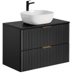 Meuble simple vasque 80cm adriel noir