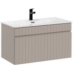 Meuble simple vasque encastre 80cm zelie cachemire