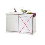 [jamais utilise] meuble sous - evier 120cm neova lav'vaisselle 1 porte + joue latrale mlamine blanc ...