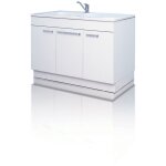 Meuble sous - �vier 3 portes blanc hydrofuge top 19 mm 120 x 60 mm - gente meubles