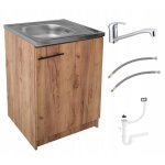 Meuble sous �vier - 60 x 50 cm - ch�ne dor� - pratique et moderne - ensemble complet