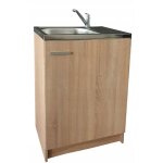 Meuble sous �vier - 60 x 50 cm - ch�ne sonoma - pratique et �l�gant - avec robinet et siphon