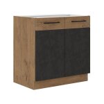 Meuble sous vier rock - mlamin dcor chene lancelot et gris matera - 1 porte - l80 x h82 cm