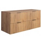 Meuble sous lavabo - 120cm brun mat - ch�ne l / h / p 120 / 57 / 46cm 2 tiroirs softclose armoires de ...