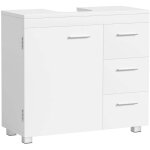 Meuble sous lavabo 30 x 70 x 64 cm meuble de salle de bain 3 tiroirs lat�raux 2 compartiments derri�re ...