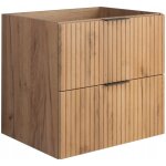 Meuble sous - lavabo 60cm brun mat - ch�ne l / h / p 60 / 57 / 46cm 2 tiroirs softclose armoires de salle ...