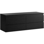 Meuble sous lavabo angela 140cm - badplaats - bois noir ? armoir