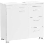 Meuble sous lavabo armoire sous vasque meuble de salle de bain 3 grands tiroirs 2 compartiments derri�re ...