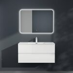 Mai&mai - meuble sous lavabo blanc mat ensemble de meubles de salle de bains 80x48x50cm meuble suspendu ...