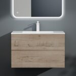 Mai&mai - meuble sous lavabo chne blanc clair ensemble de meubles de salle de bains 80x48x50cm meuble ...