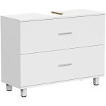 Meuble sous lavabo - homcom - 2 tiroirs - style moderne - panneau de particules et mdf - 80 x 30 x 60 ...