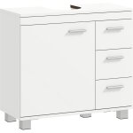 Meuble sous lavabo - homcom - avec 3 tiroirs et porte � fermeture amortie - style moderne - 70 x 30 x ...