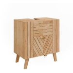 Vicco - meuble sous lavabo lucie, bambou, 60x65cm avec 2 portes