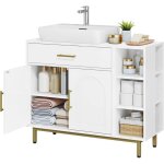 Meuble sous lavabo, meuble de salle de bain, 1 tiroir 2 portes