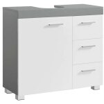 Meuble sous lavabo meuble de salle de bain 3 tiroirs lat�raux 2 compartiments 30 x 70 x 64 cm derri�re ...