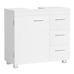 Vasagle - meuble sous lavabo, meuble de salle de bain, 3 tiroirs latraux, 2 compartiments derrire la ...