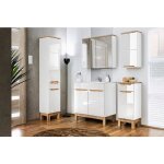 Otitec - meuble sous lavabo de salle de bain avec pieds - blanc alpin - l60 - h84 - p45, 5 - java + plan ...